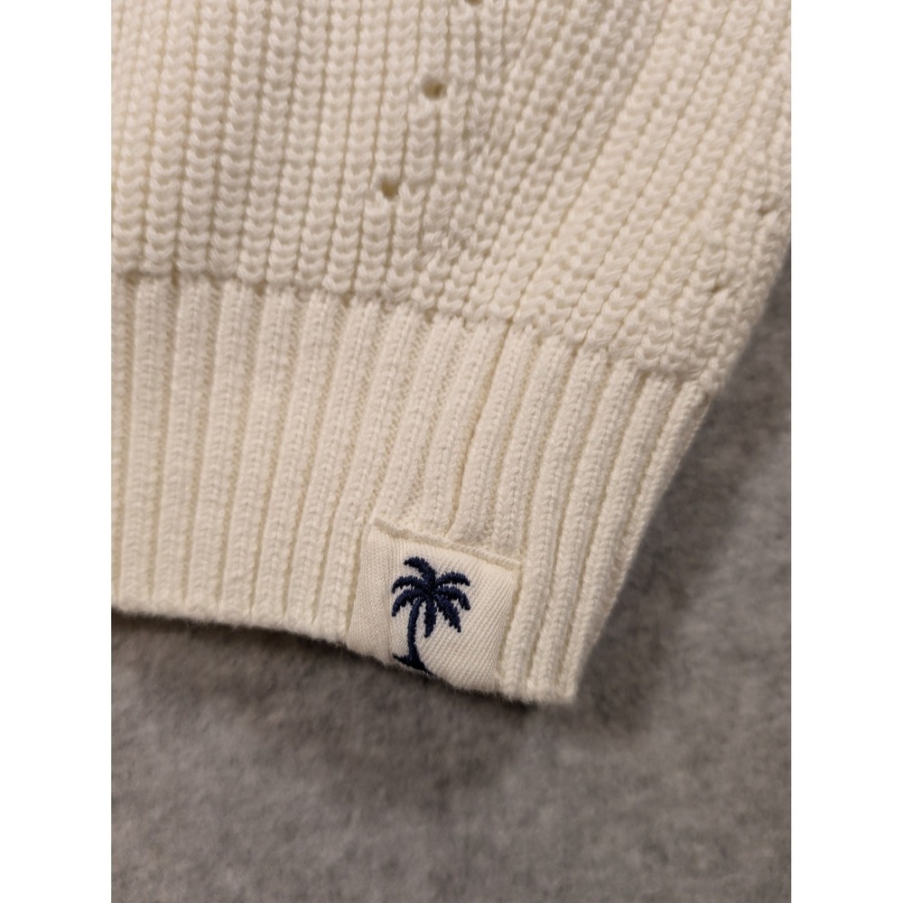 Tommy Bahama Women's Ivory V Neck Knit Sweater Oversize Dolman Coastal Vacay  XL - Picture 6 of 16